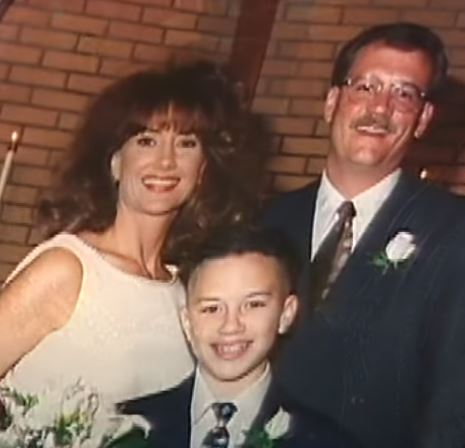 Donna McDaniel and Gary McCune with their son Mike McDaniel on their big day